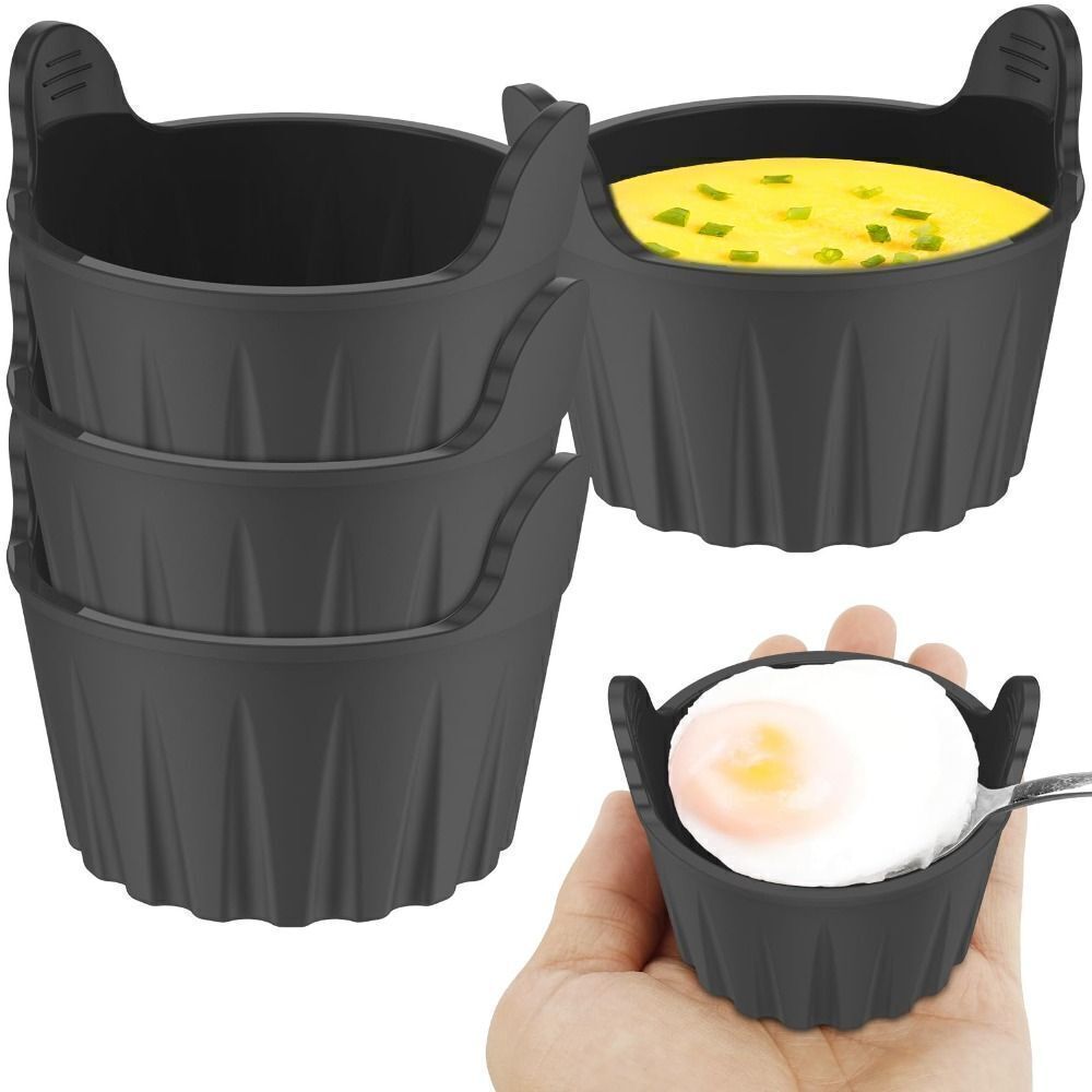 4x Luft Friteuse Ei Pochierer Lebensmittelqualität Silikon Eier Pochieren Tassen Backformen UK - Bild 10 von 13