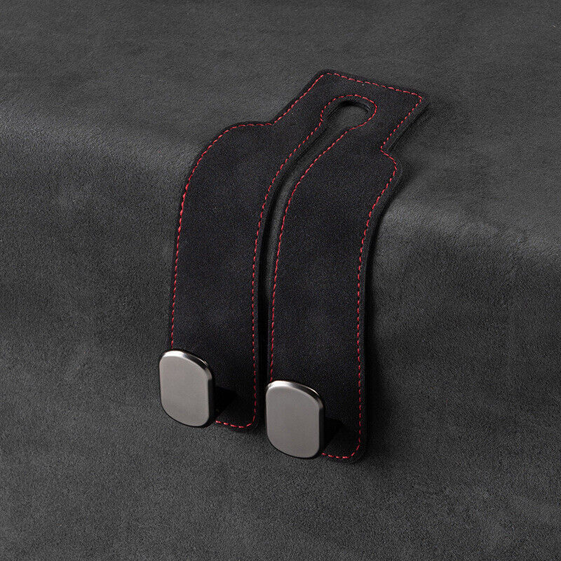 Flexible Leather Dual Hooks Hanger Holder Bracket Car Seat Back Headrest Storage - Picture 15 of 17