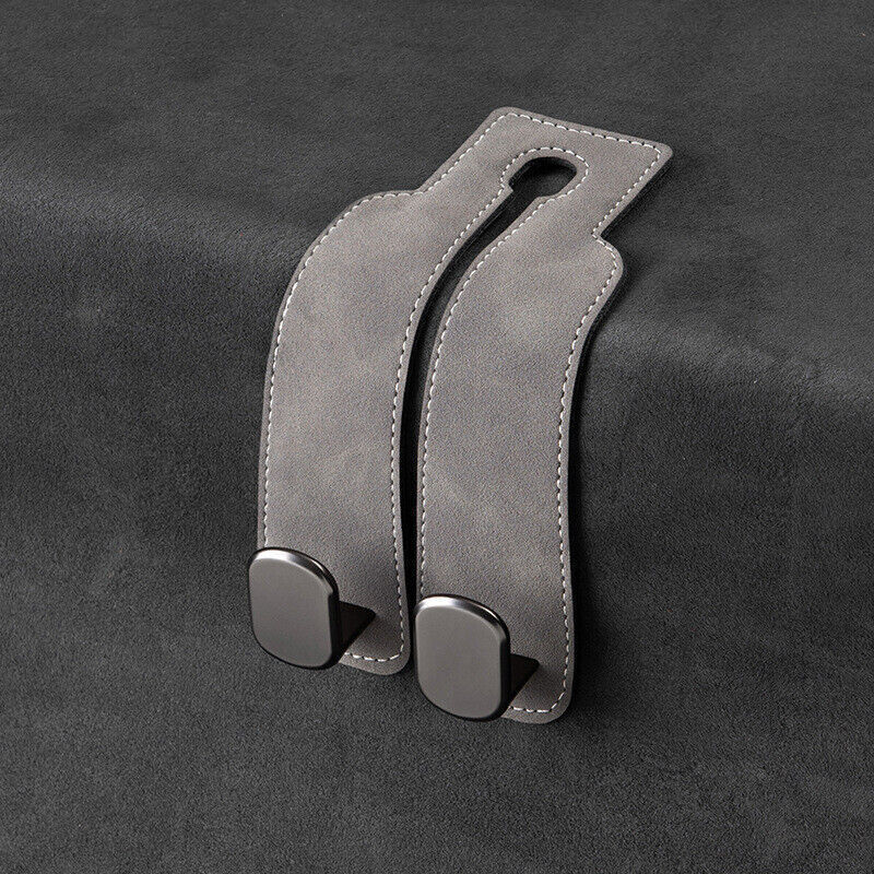 Flexible Leather Dual Hooks Hanger Holder Bracket Car Seat Back Headrest Storage - Picture 17 of 17