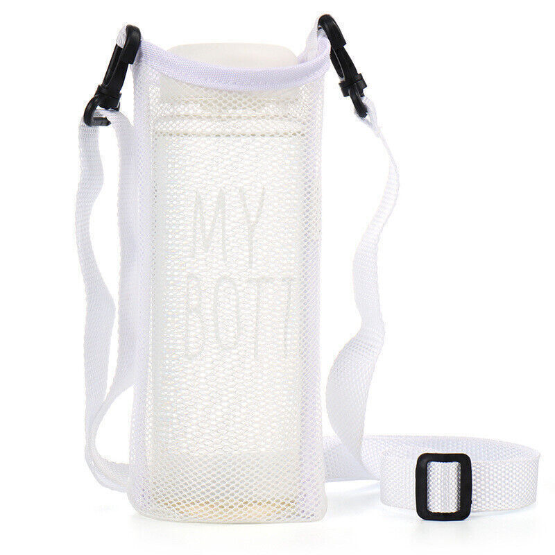 Water Bottle Carrier Bag Mesh Holder Adjustable Shoulder Strap Hiking Travel - Picture 19 of 22