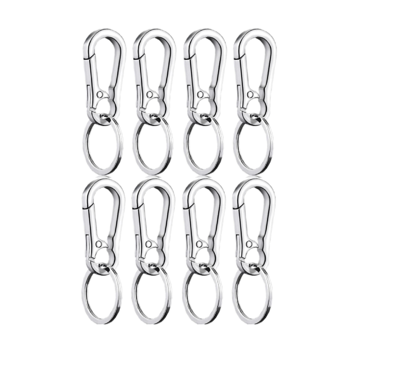 4PCS Metal Keychain Carabiner Clip Keyring Key Ring Chain Clips Hook Holder