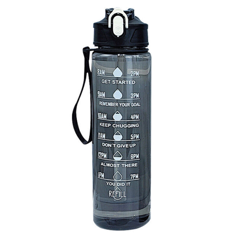 Sports Water Bottle Gym Travel Drinking Leakproof Bottle With Straw BPA-Free UK