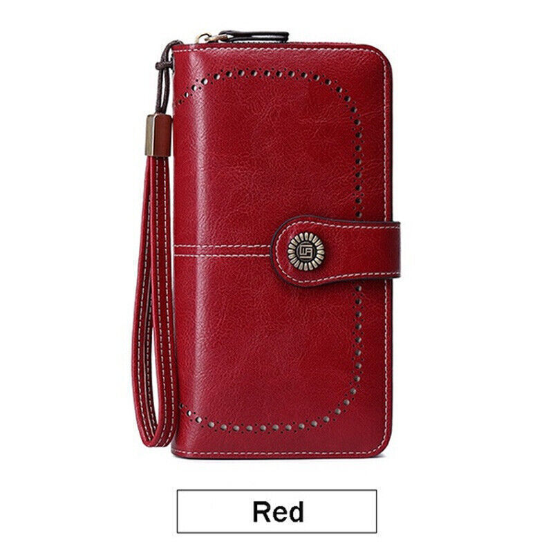 Women's Large Capacity Zipper PU Leather Long Wallet Ladies Casual Coin Purse UK - Picture 14 of 16