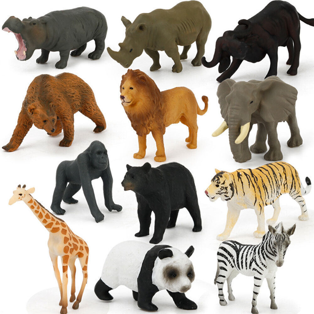 12X Animal Model Plastic Figures Jungle Wild Ocean Zoo Animal Playset Toys Gifts - Picture 15 of 15
