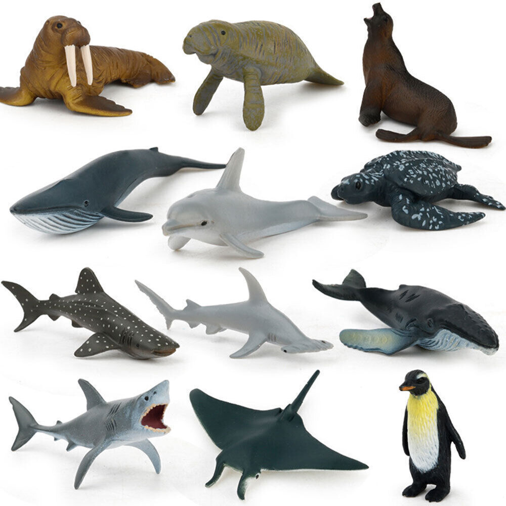 12X Animal Model Plastic Figures Jungle Wild Ocean Zoo Animal Playset Toys Gifts - Picture 14 of 15