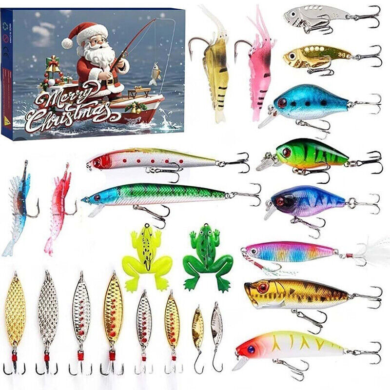Fishing Tackle Advent Calendar Christmas Gift 24 Days Countdown Fishing Set Men - Picture 13 of 16