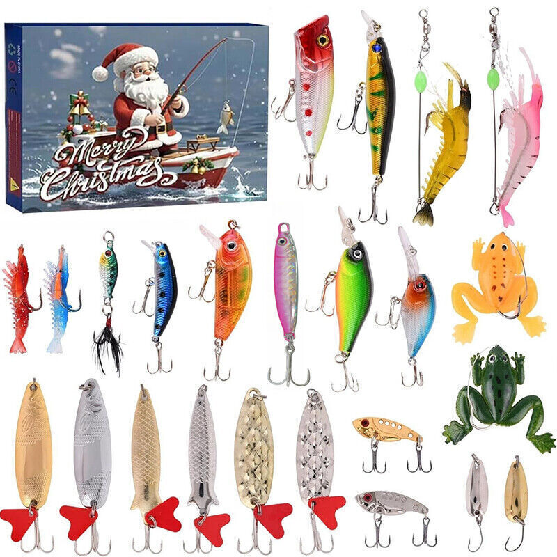 Fishing Tackle Advent Calendar Christmas Gift 24 Days Countdown Fishing Set Men - Picture 16 of 16