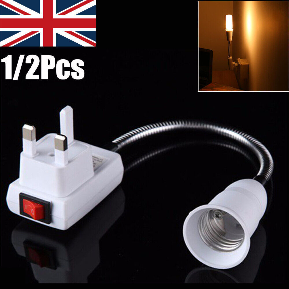 1/2PCS E27 Screw UK Plug In Light Bulb Kit E27 Lamp Fitting Switch Socket Holder