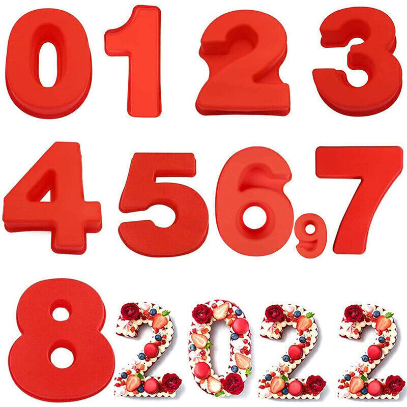 Silicone Number Cake Tin Mould Birthday Anniversary 0 1 2 3 4 5 6 7 8 9 - Picture 14 of 23