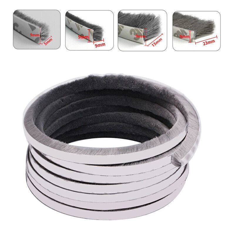 UK Draught Excluder Brush Strip 10M Self-Adhesive Casement Door Window Seal Tape