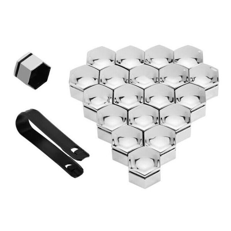 20X Universal Chrome Alloy Wheel Nut Bolt Covers Caps Key for Car 17/19/21mm UK - Picture 21 of 21