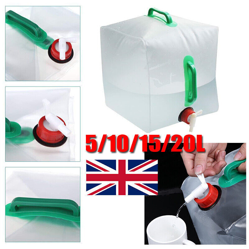 5L 10L 20L Water Carrier Container Foldable Collapsible With Tap Camping Bottle