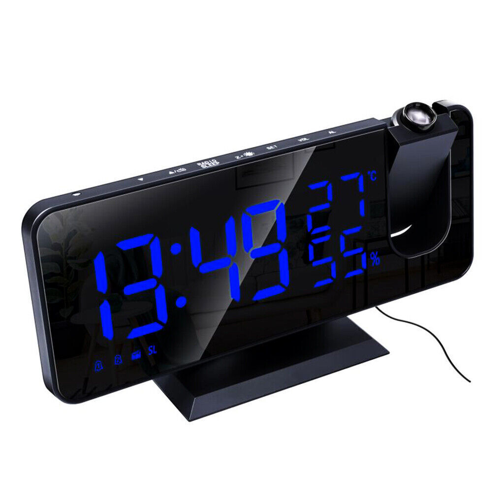 LED Digital Projection Alarm Clock with FM Radio Projector Dimmable Clock Snooze - Picture 15 of 16