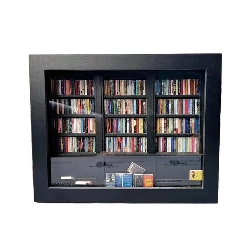 Mini Anti-Anxiety Bookshelf Display Miniature Book Match Boxes Gift Wooden