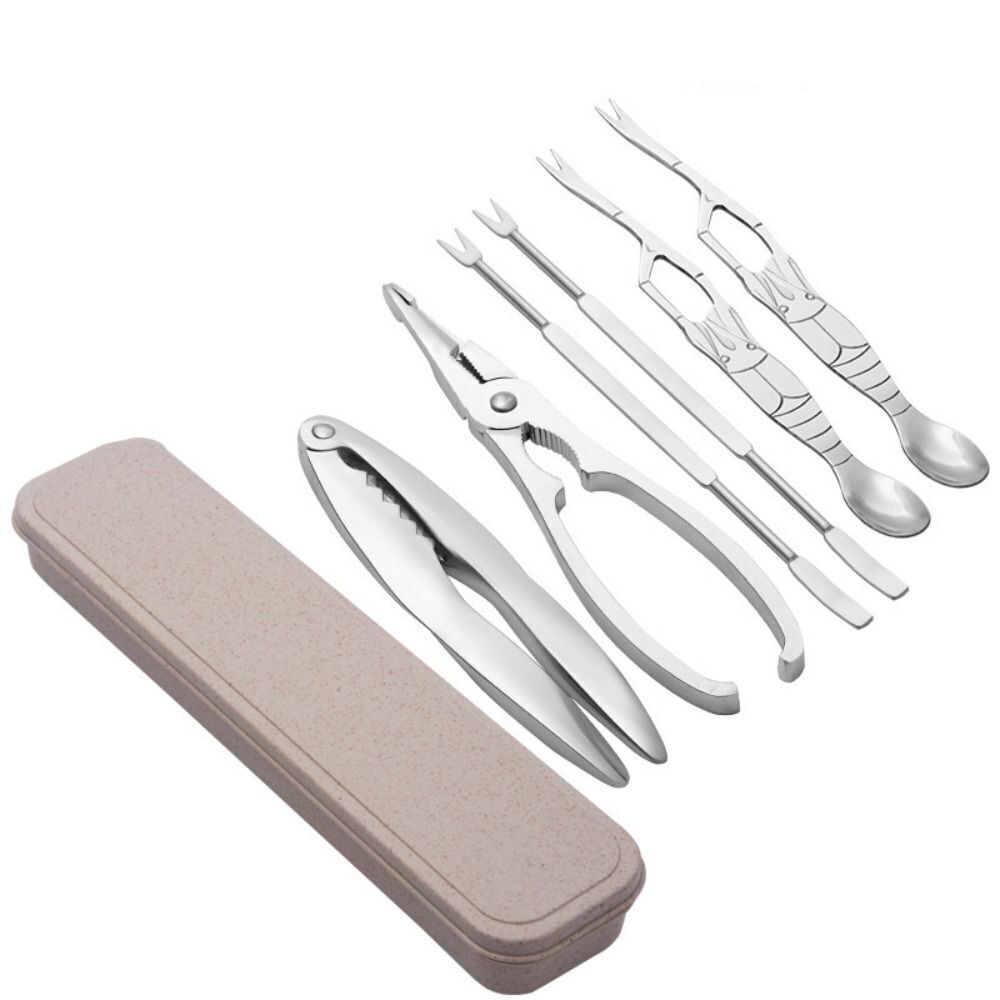Stainless Steel Seafood Tool Set Crab Clamp Shrimp Fork  Lobster Crab Cracker UK