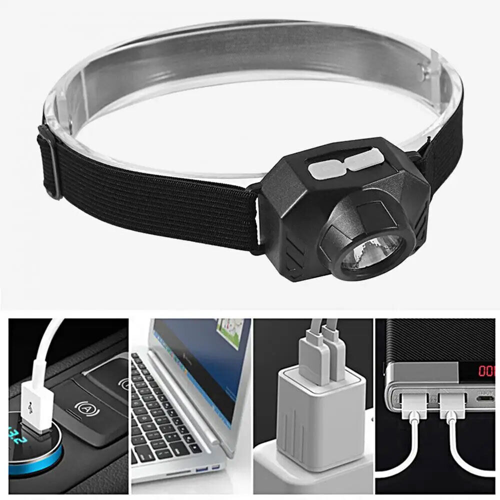 1-2X Super Bright Waterproof LED Head Torch Headlight USB Rechargeable Headlamp