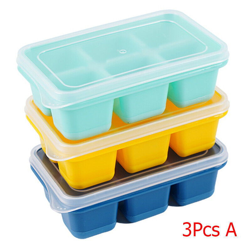 Silicone Ice Cube Tray with Lid Large Size & Easy Demoulding Pack of 3 - Picture 18 of 19