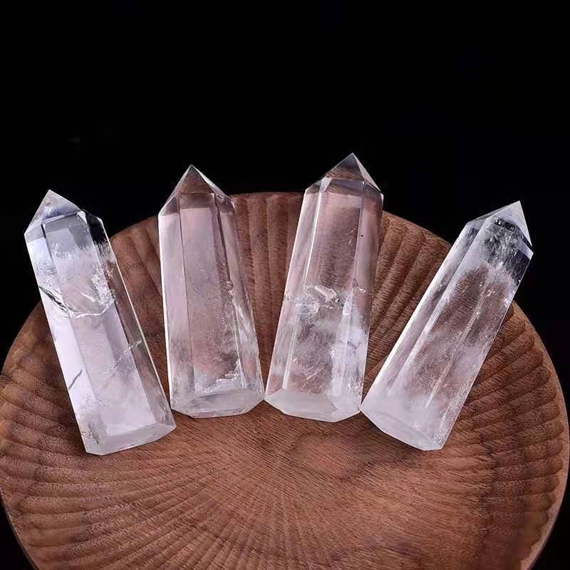6~11CM New Natural Clear Quartz Crystal Point Wand Healing Energy Tower Gift
