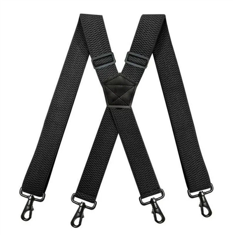 UK Heavy Duty Elastic Suspenders for Men Trouser Pants Braces Strap Work Belt GB
