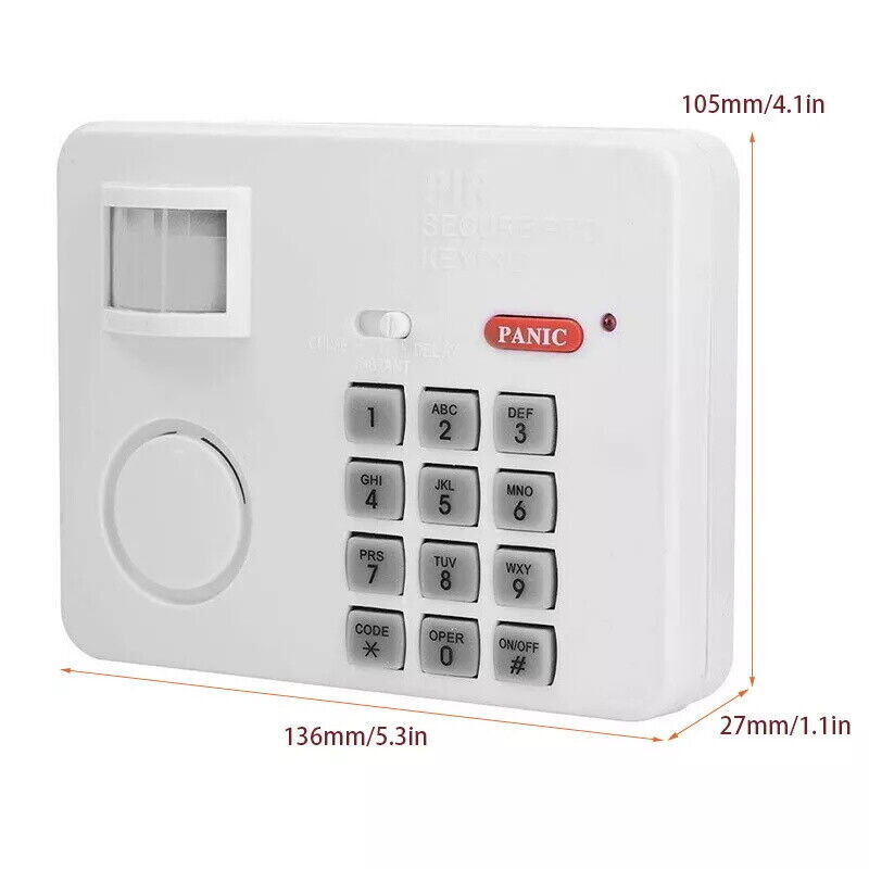WIRELESS MOTION SENSOR ALARM WITH SECURITY KEYPAD HOME GARAGE SHED CARAVAN UK