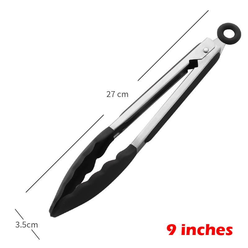 Küchenzange zum Kochen 9 & 12 Zoll Zange Küche Silikonspitze | Schwarz 1/2 Stück - Bild 13 von 15