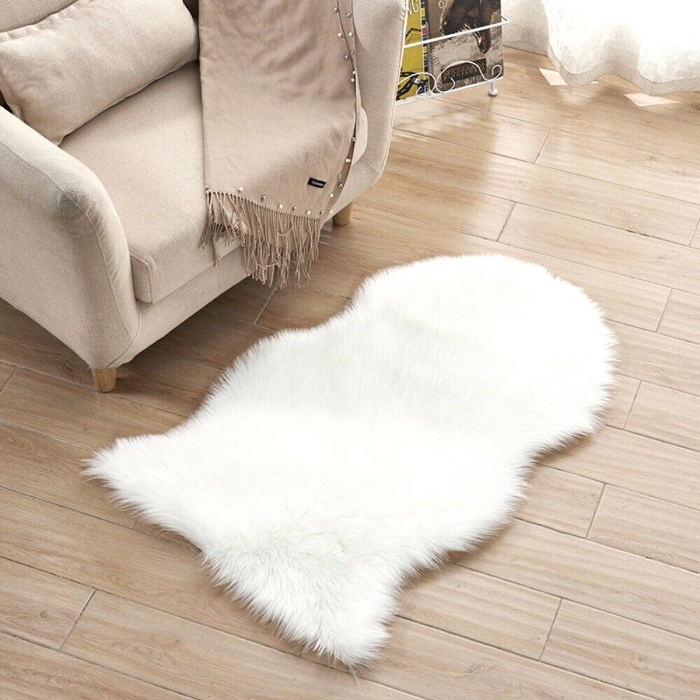 Small Carpet Non Slip Fluffy Shaggy Sheepskin Rug Bedroom Mat Soft Rugs Faux Fur - Picture 13 of 16