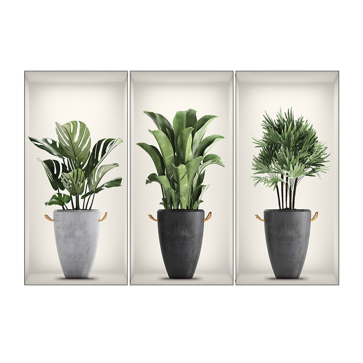 3PCS Set Art Magic 3D Green Plants Flowers Decals Home Decor Wall Stickers - Picture 17 of 17