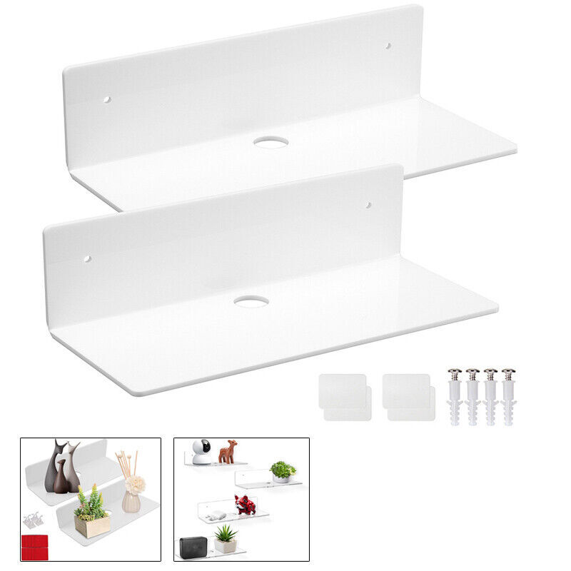 Floating Wall Shelves Adhesive Shelf With Accessories Acrylic Small Shelf