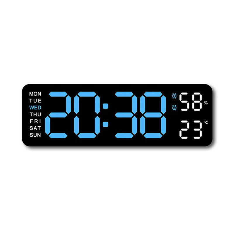 Digital Big Jumbo Wall Clock LED Alarm Clock & Calendar Temperature Desk Clocks