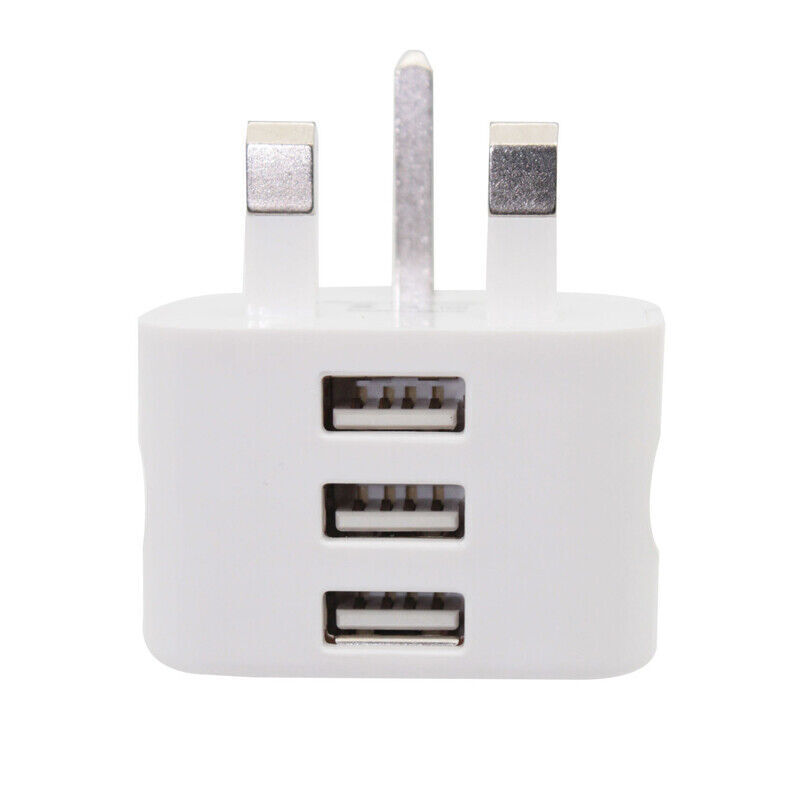 UK Netz Wand 3 Pin Stecker Adapter Ladegerät Strom 4 USB Ports für Handys Tablets CE - Bild 10 von 12