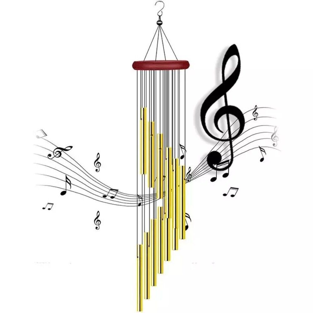 Wind Chimes Large Deep Tone Chapel Bells 12 Tubes Outdoor Garden Decor Gifts - Picture 20 of 22