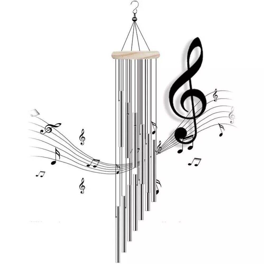 Wind Chimes Large Deep Tone Chapel Bells 12 Tubes Outdoor Garden Decor Gifts - Picture 22 of 22
