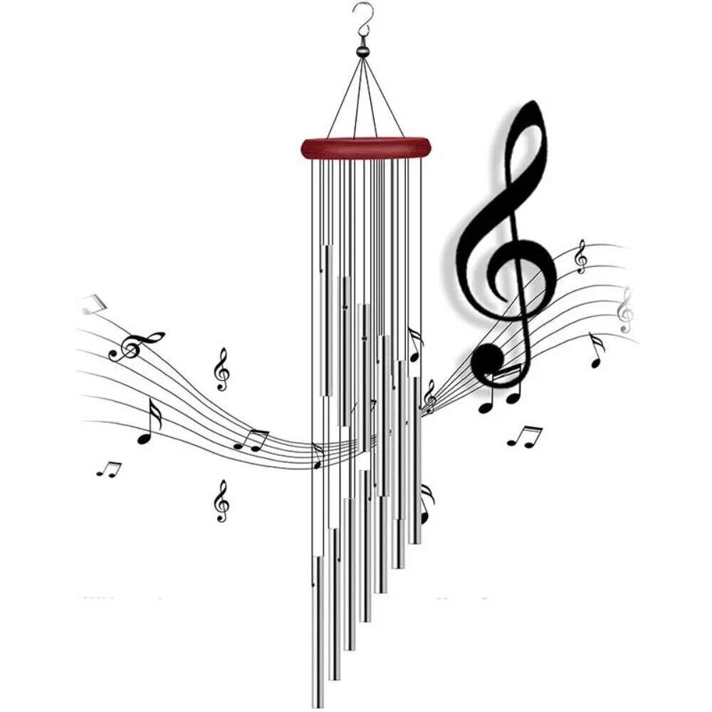 Wind Chimes Large Deep Tone Chapel Bells 12 Tubes Outdoor Garden Decor Gifts - Picture 21 of 22