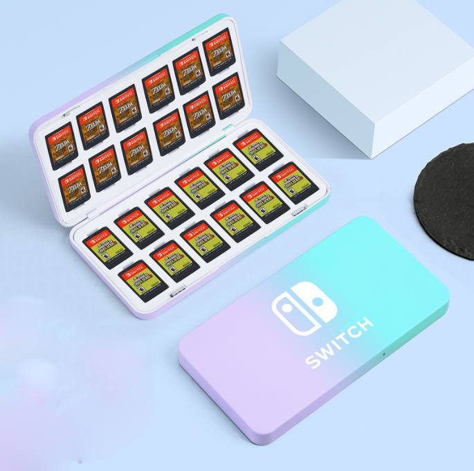 24 Card Holder Box Pink Blue Nintendo Switch Game Cartridge Storage Case