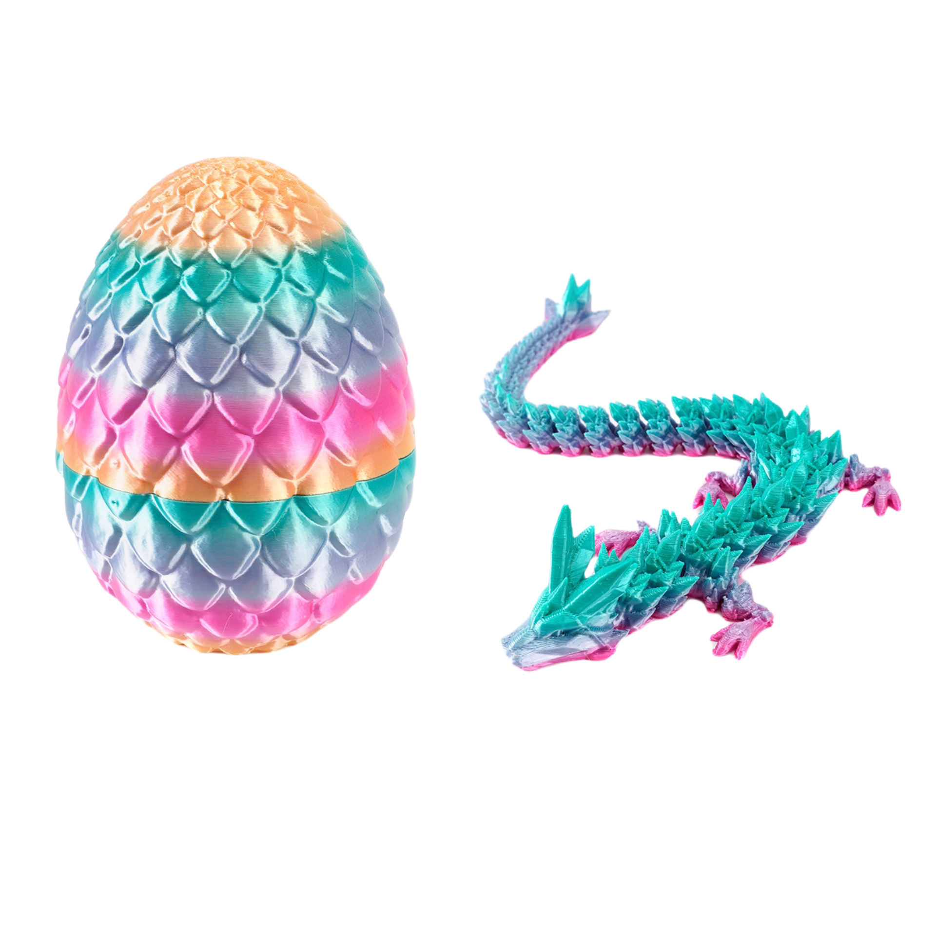 3D-gedruckter Drache im Ei Kristalldrache vollgelenkter Drache bunt Geschenke - Bild 19 von 21