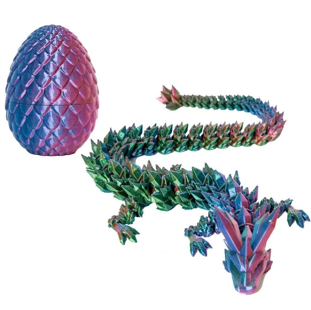 3D-gedruckter Drache im Ei Kristalldrache vollgelenkter Drache bunt Geschenke - Bild 21 von 21