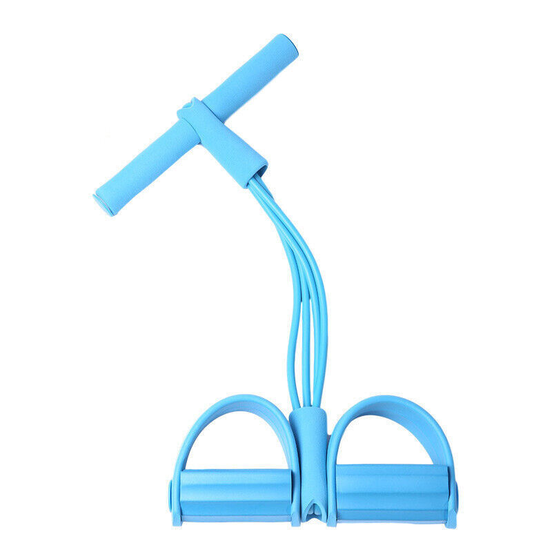 4 Tube Tension Rope Puller Pedal Ankle Exerciser Abdominal Elastic Fitness