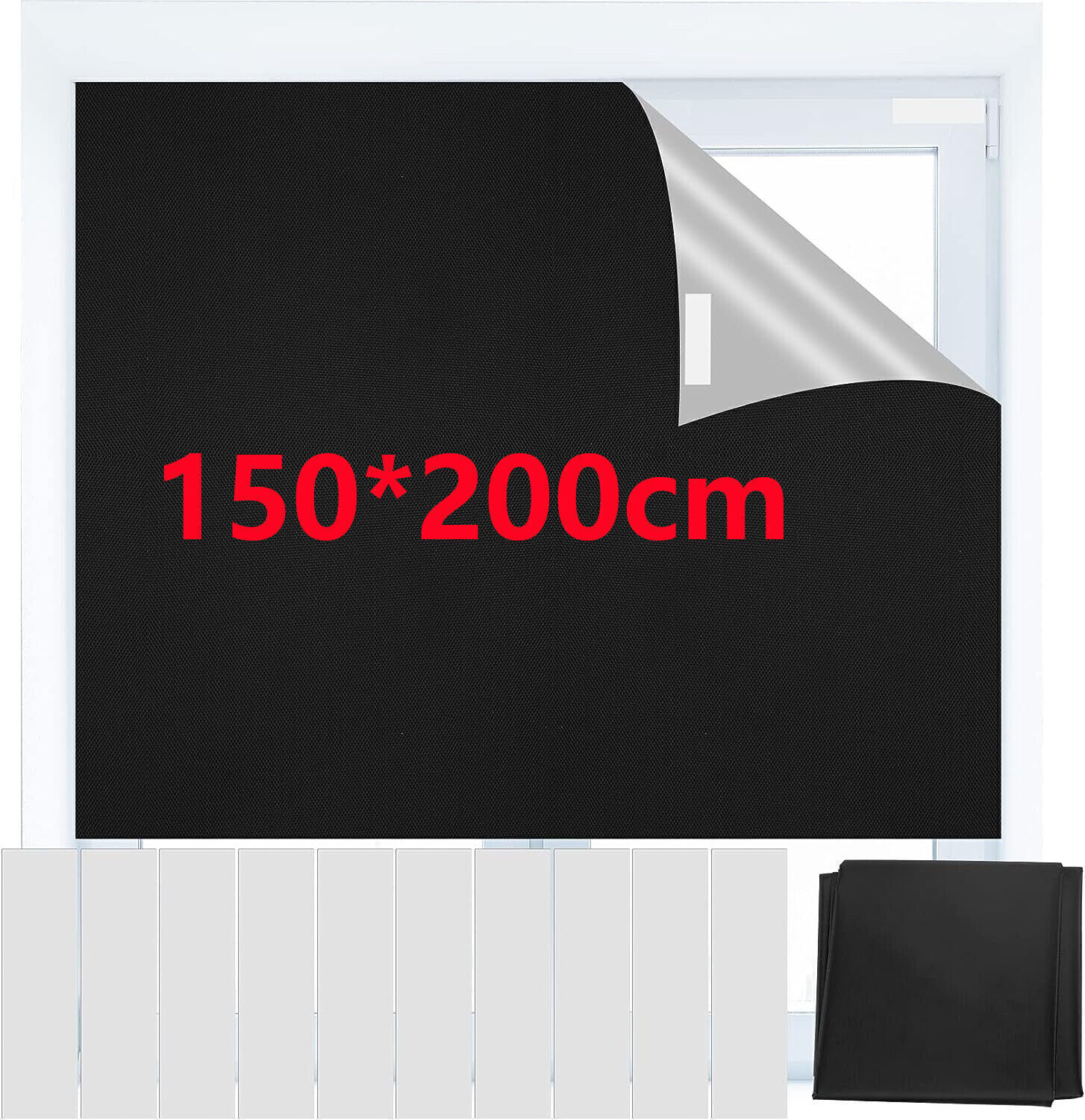 Travel Portable Blackout Blind UV Protection Pastable Privacy Window Curtains