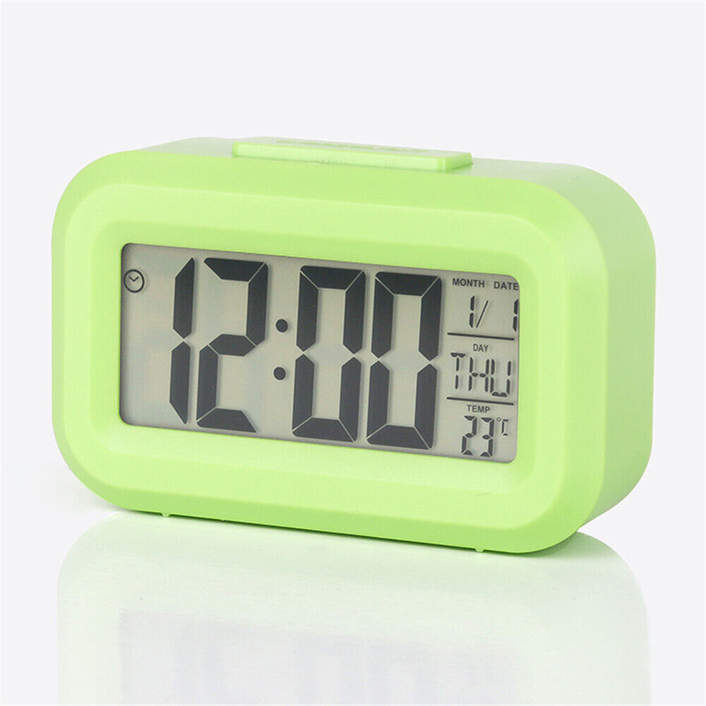 Digital Alarm Clock Time Night Light Date Temperature Display Bedside LED Snooze - Picture 20 of 22