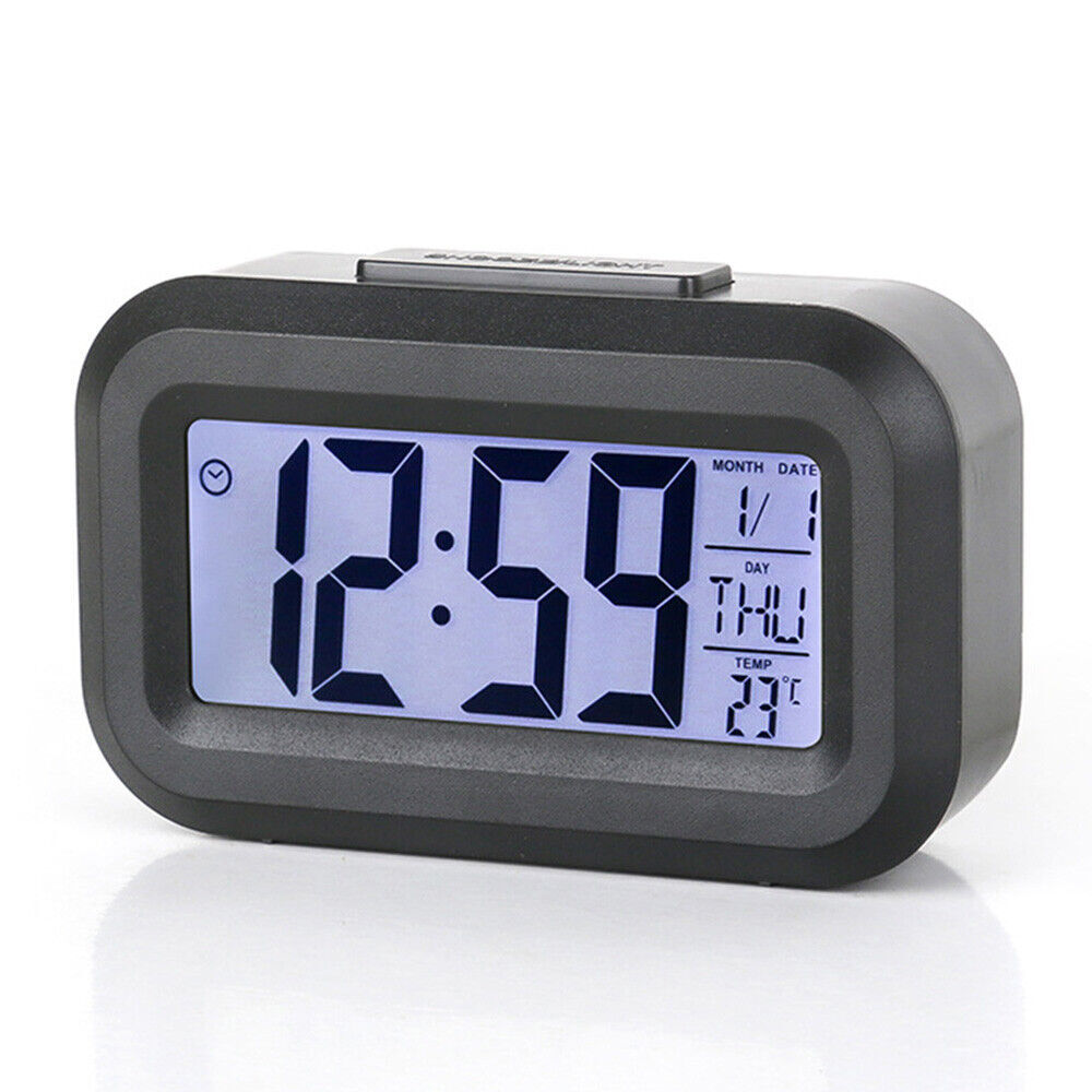 Digital Alarm Clock Time Night Light Date Temperature Display Bedside LED Snooze - Picture 18 of 22