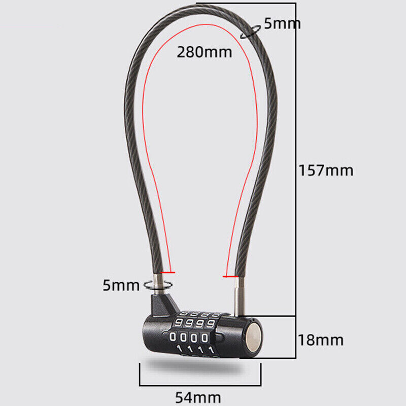 Long Shackle Padlock 4 Digit Combination with Code Outdoor Safety Locks