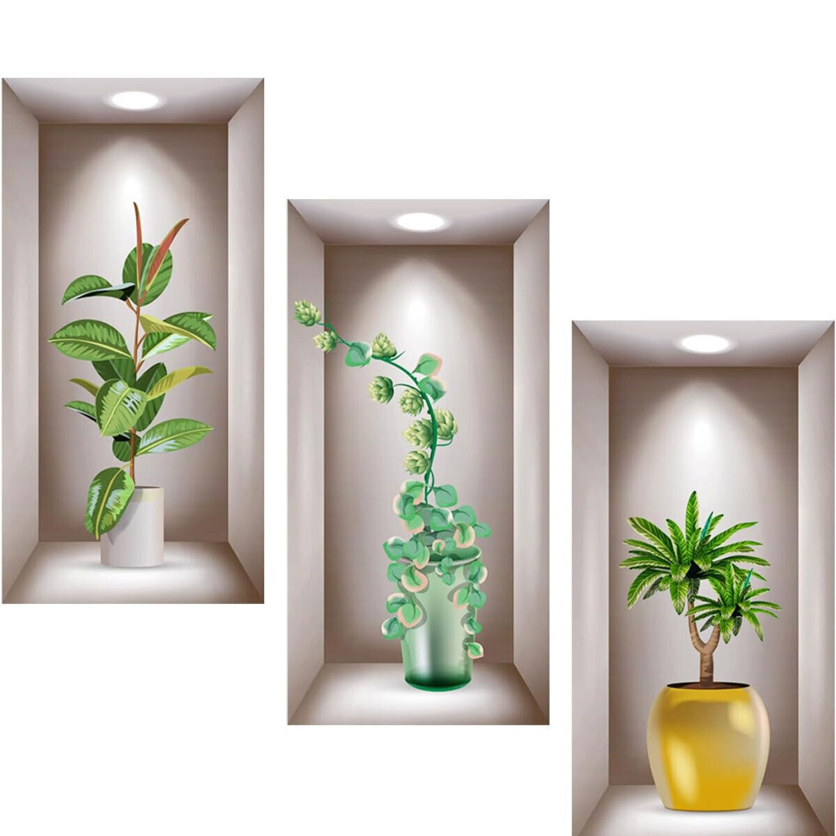 Art Magic 3D Vinyl Removable Wall Stickers Green Plants Flowers Decals DIY - Picture 14 of 17