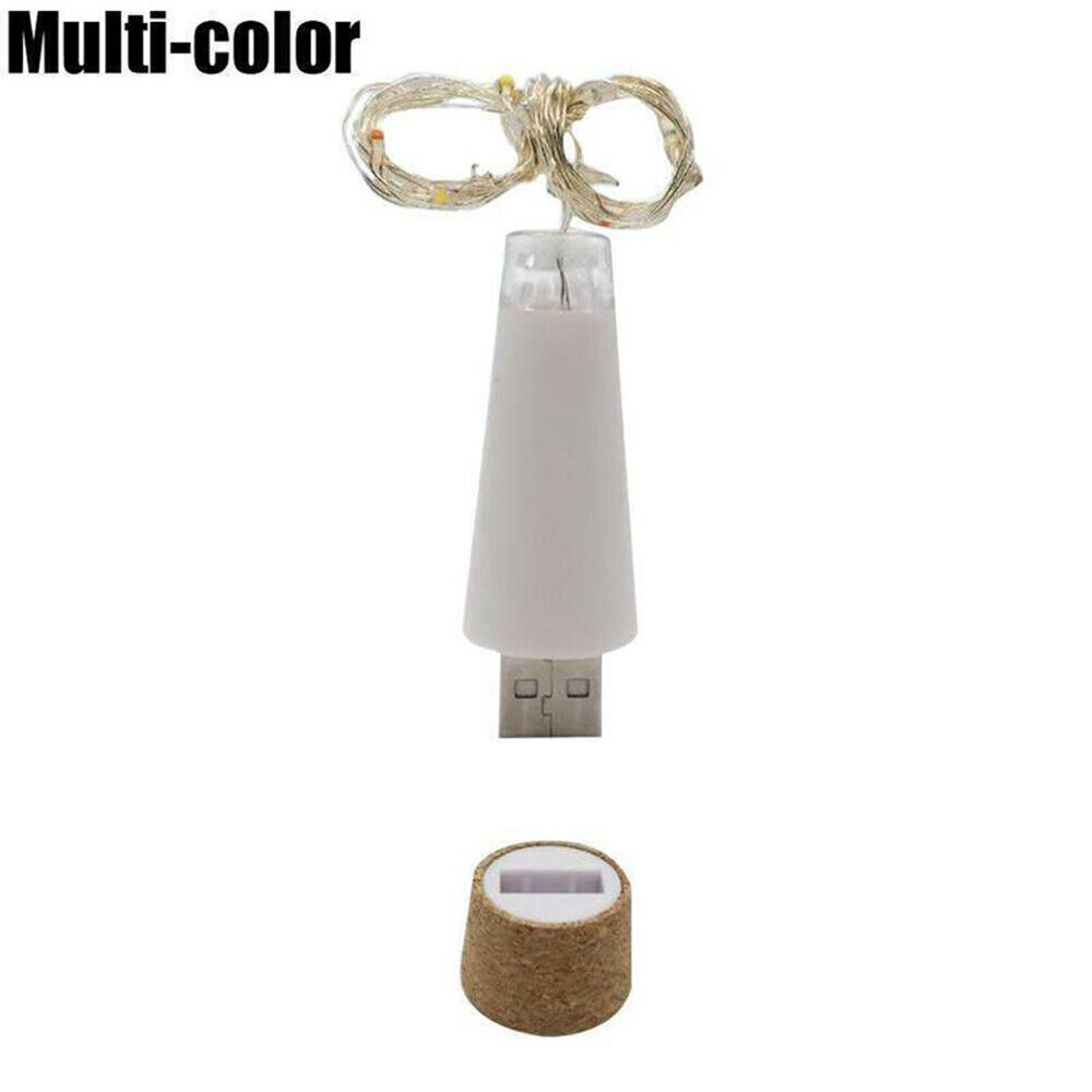 Fairy String Lamps Bottle Cork Wire Lights Xmas Party Decor USB Rechargeable LED