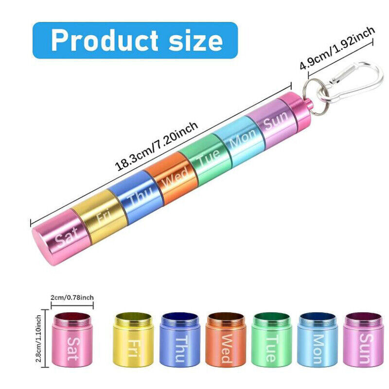 Aufbewahrungsbehälter Organizer Pillendose Spender Medizin Tabletten Etui 7 Tage Woche - Bild 11 von 11