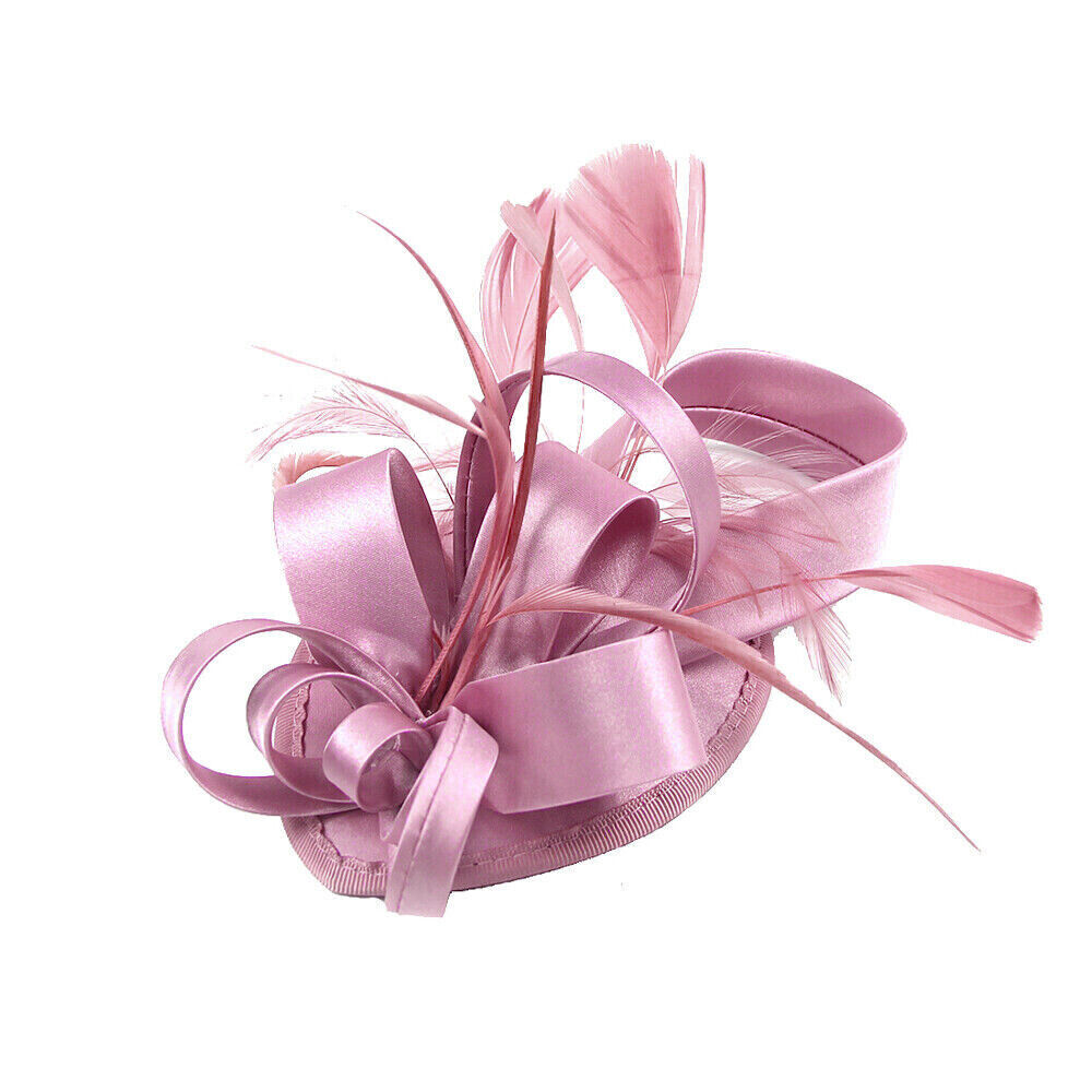 1x Flower Hair Clip Feathers Small Mini Top Hat Wedding Bridal Hat - Picture 18 of 23