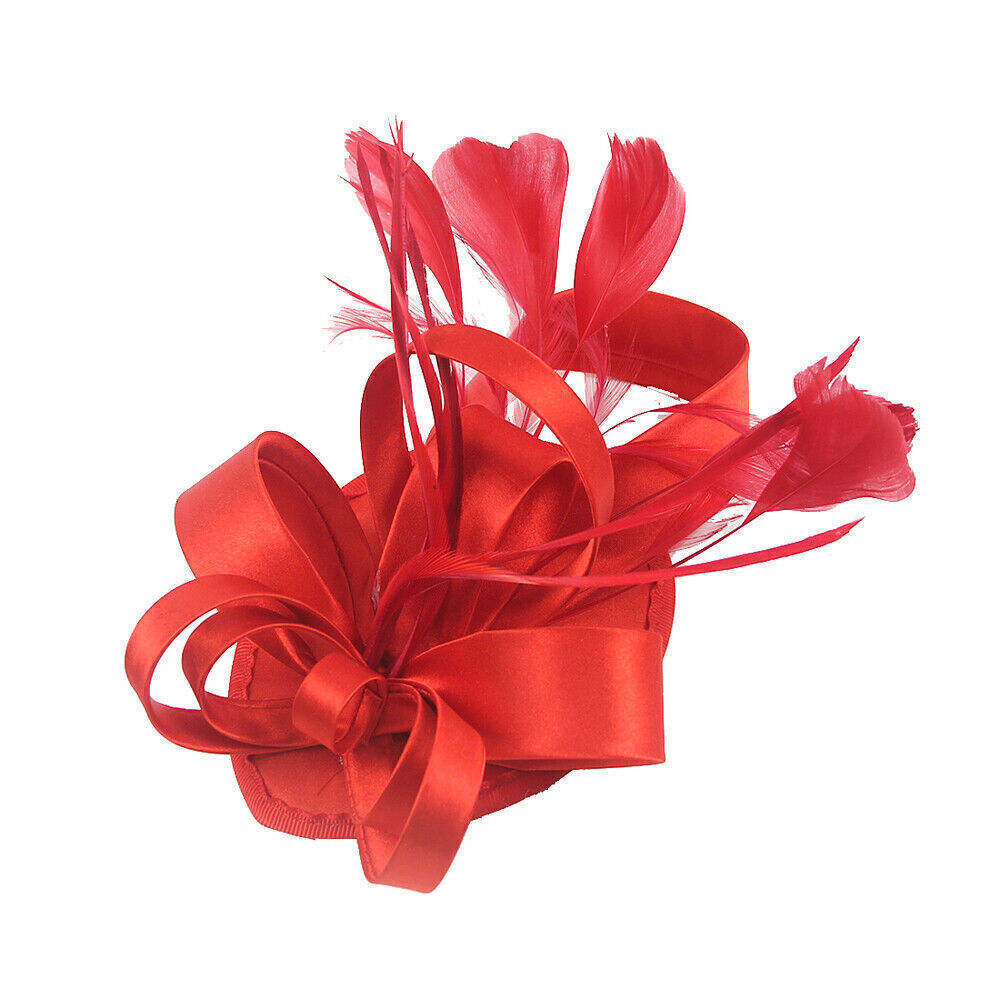 1x Flower Hair Clip Feathers Small Mini Top Hat Wedding Bridal Hat - Picture 20 of 23