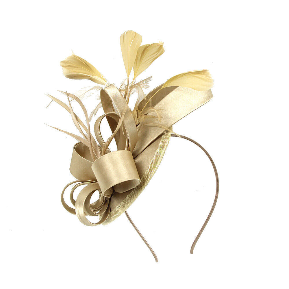 1x Flower Hair Clip Feathers Small Mini Top Hat Wedding Bridal Hat - Picture 17 of 23