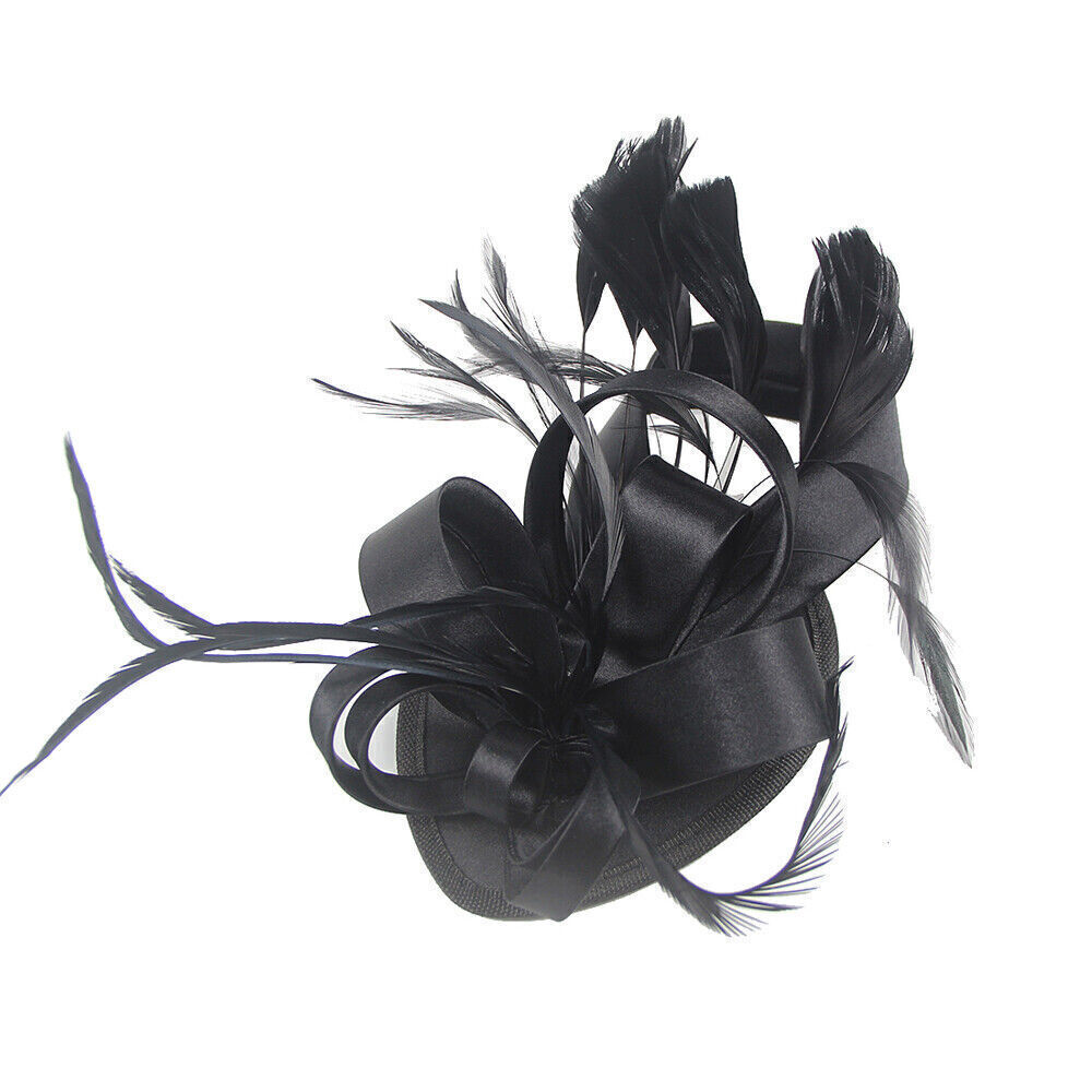 1x Flower Hair Clip Feathers Small Mini Top Hat Wedding Bridal Hat - Picture 21 of 23