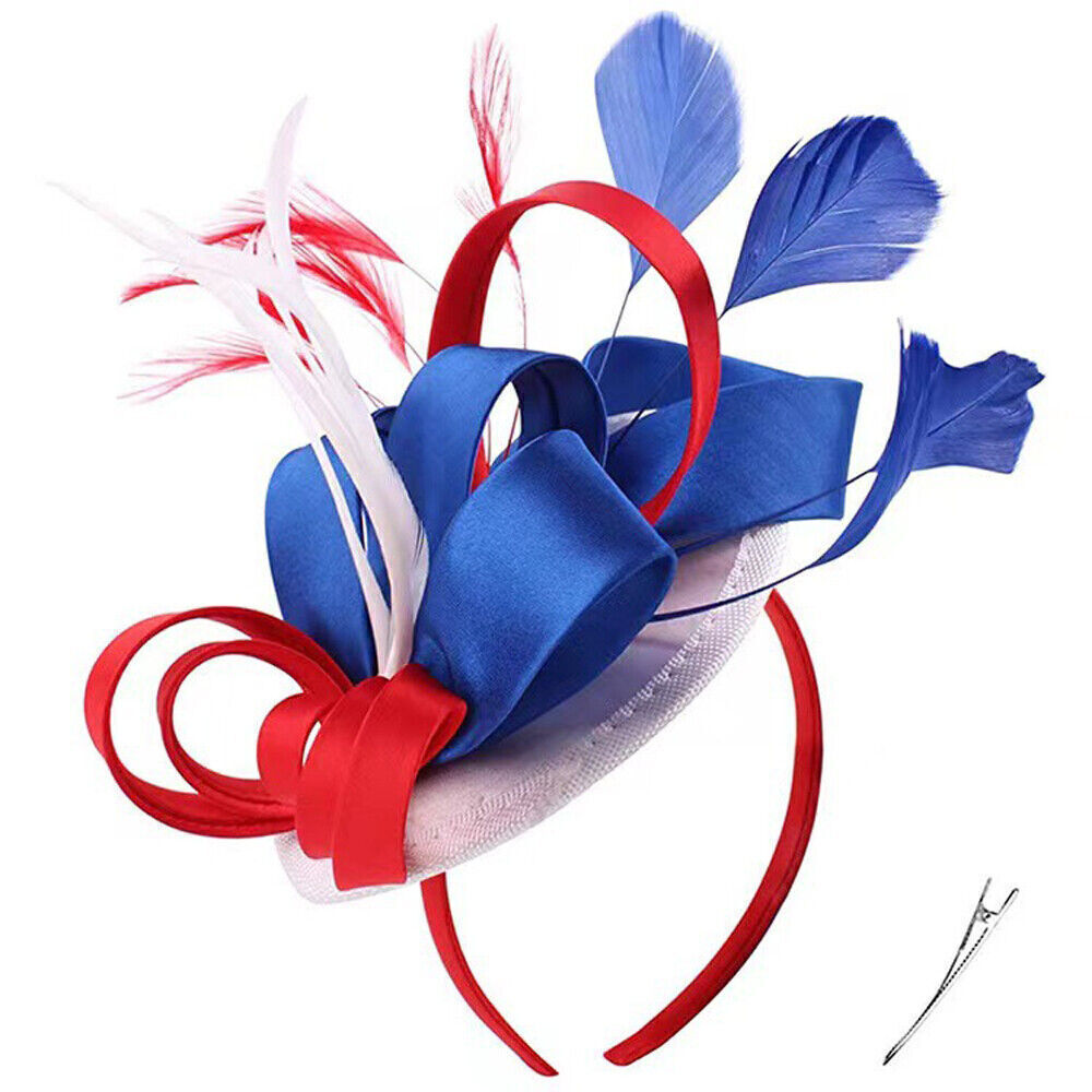 1x Flower Hair Clip Feathers Small Mini Top Hat Wedding Bridal Hat - Picture 22 of 23