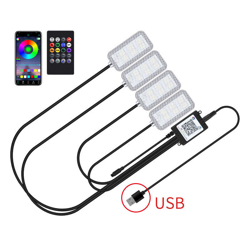 LED Car Interior Footwell Strip Light RGB Atmosphere Multiple Controls - Picture 16 of 16
